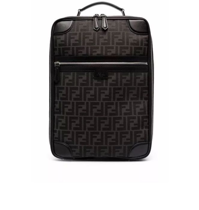 Fendi Чёрный Мужской жаккардовый рюкзак Travel FF оригінал