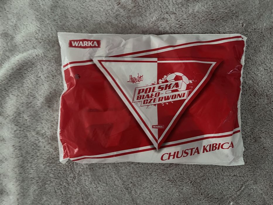 Chusta kibica biało-czerwona