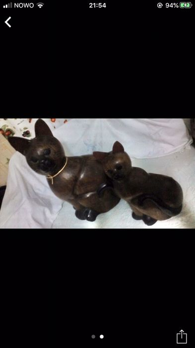 Gato em madeira maciça com o rabo caido MEDIDAS, 30cm