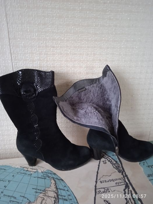 Сапоги женские натуральная замша на цегейке