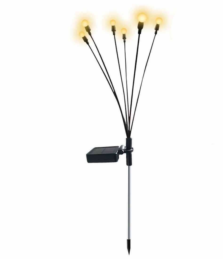 ZESTAW 2 Lampy solarne ogrodowe wbijane led kulki ciepłe światło 70cm