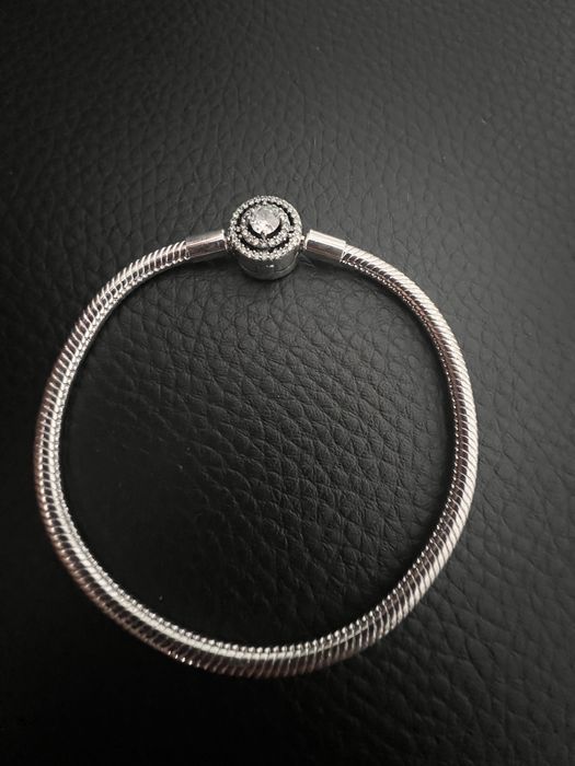 #bransoletka zmijka kolko cyrkonie 19 cm na styl pandora