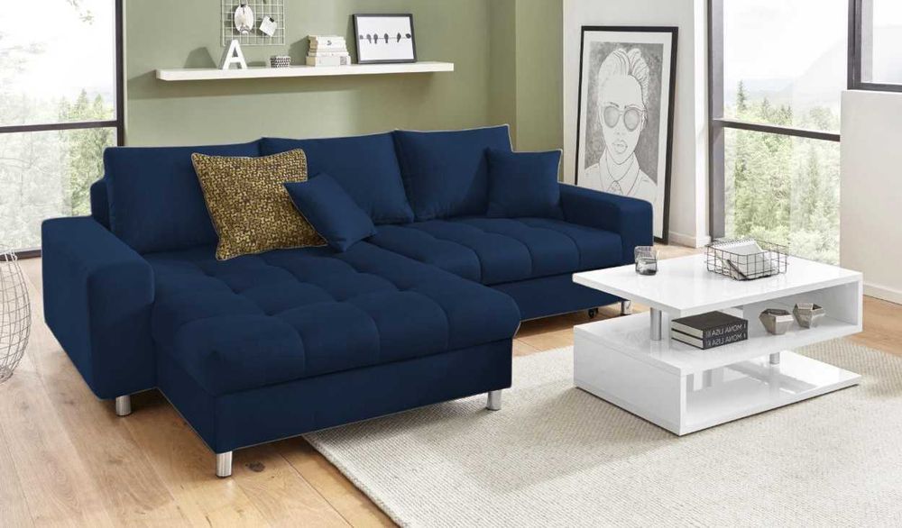 NAROŻNIK z funkcją spania i pojemnikiem,sprężyny transport cała Polska