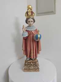 Estátua menino jesus de praga arte Sacra 80cm Madeira