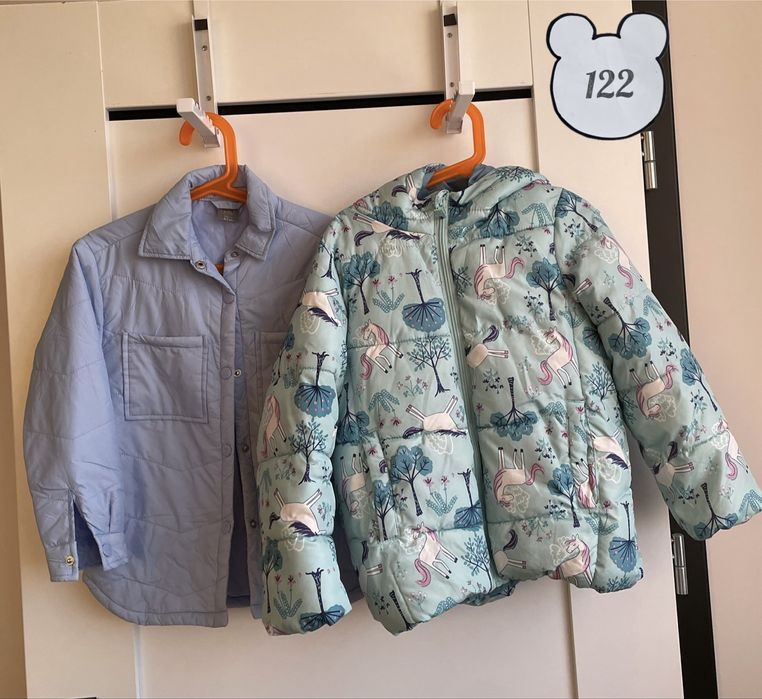 Zestaw dwóch kurtek dla dziewczynki 122 Little Kids przejsciowa,zimowa