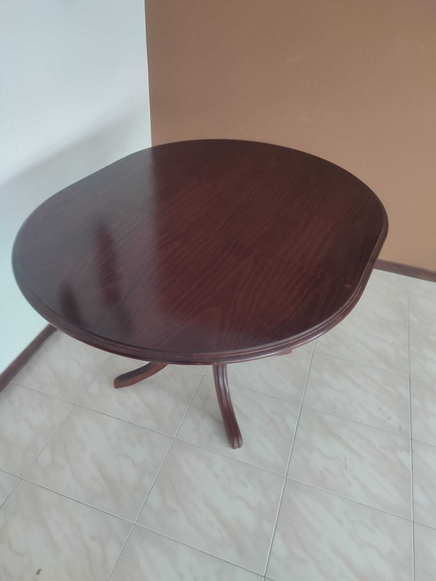 Mesa redonda com extensão de 34 cm