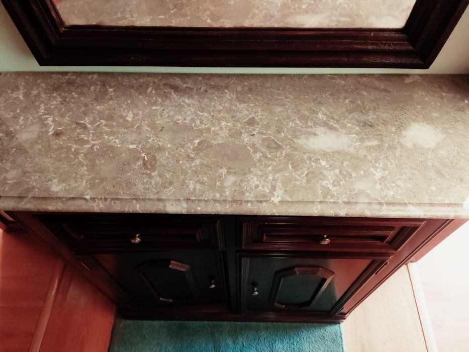 Movel madeira com pedra marmore