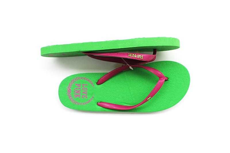 Klapki damskie Japonki VICTORIA SECRET Love Pink Zielone r. L  39