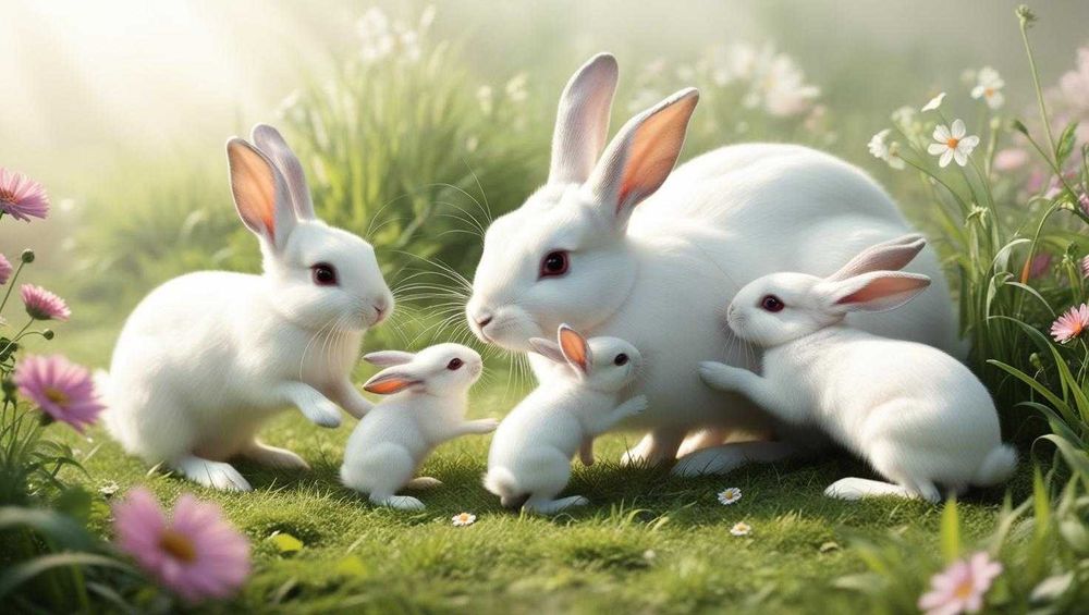 Кролики "Термонська біла"( кролі, кроленята,кріль, термони)