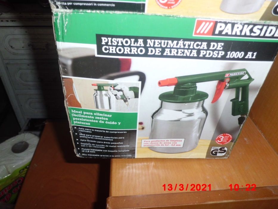 Pistola jacto areia. Parkside.