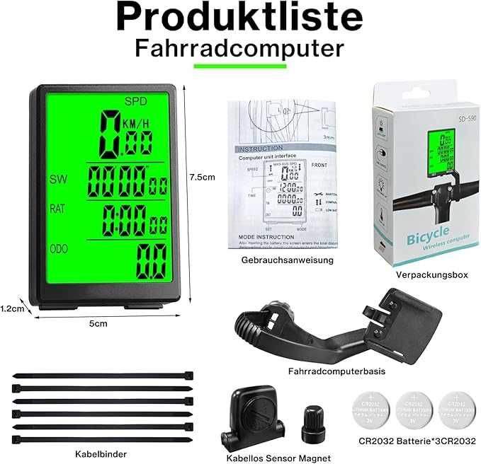 Komputer rowerowy prędkościomierz 3,0",