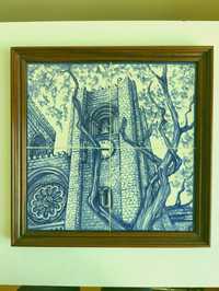 Quadro com painel de Azulejos Sé de Lisboa 33x33 cm - REF:012