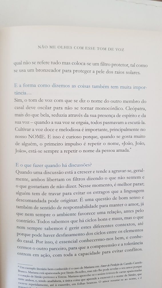 Livro: Não me olhes com esse tom de voz