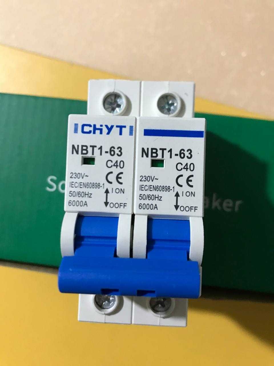 Автомат захисту змінного струму двополюсний CHYT NBT1-63-C40-2P