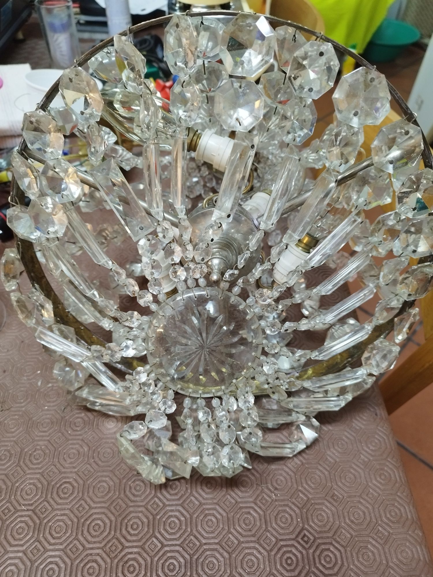 Conjunto de Candeeiros vintage de tecto e par de mesa de cabeceira