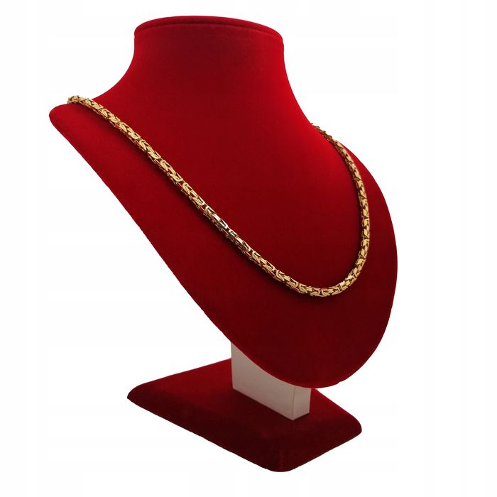 Złoty Łańcuszek Męski Splot Królewski Pr. 925/585/45 Cm Prezent + Dedy