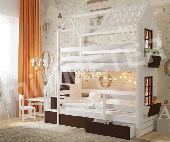 двухъярусная кровать Стефания, двоповерхове ліжко, кровать домик