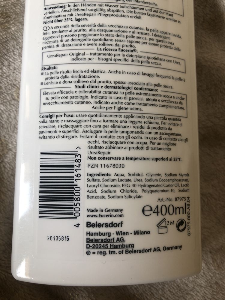 Eucerin -400ml - 5% urea waschfluid