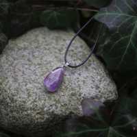 Naszyjnik szlifowany ametyst kamień naturalny amulet wicca