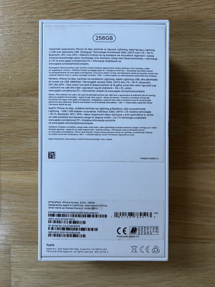 Iphone Xs Max, Silver, 256GB