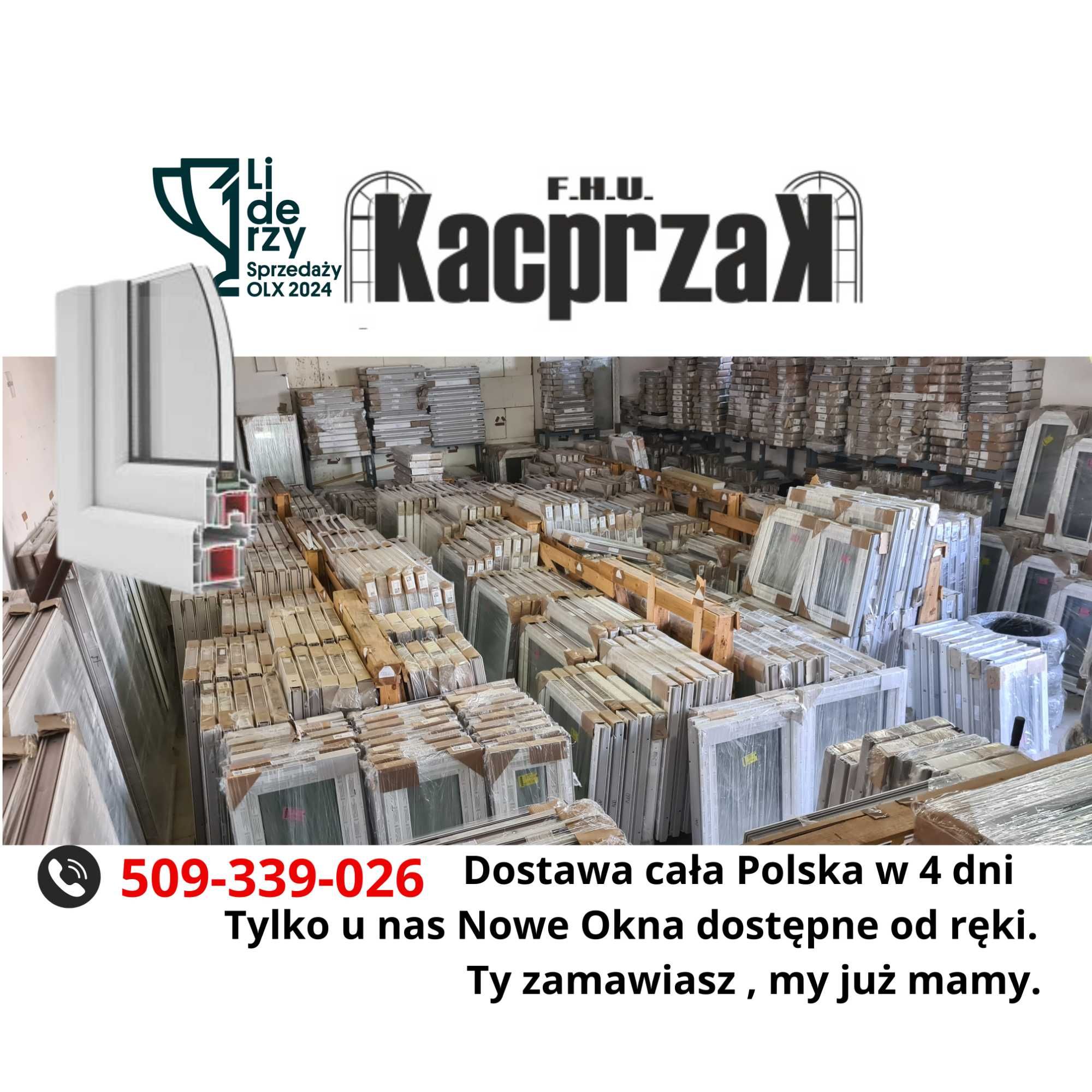 OKNA KacprzaK OKNO PCV 90x70 NOWE Białe 900x700 Dostępne Od Ręki!