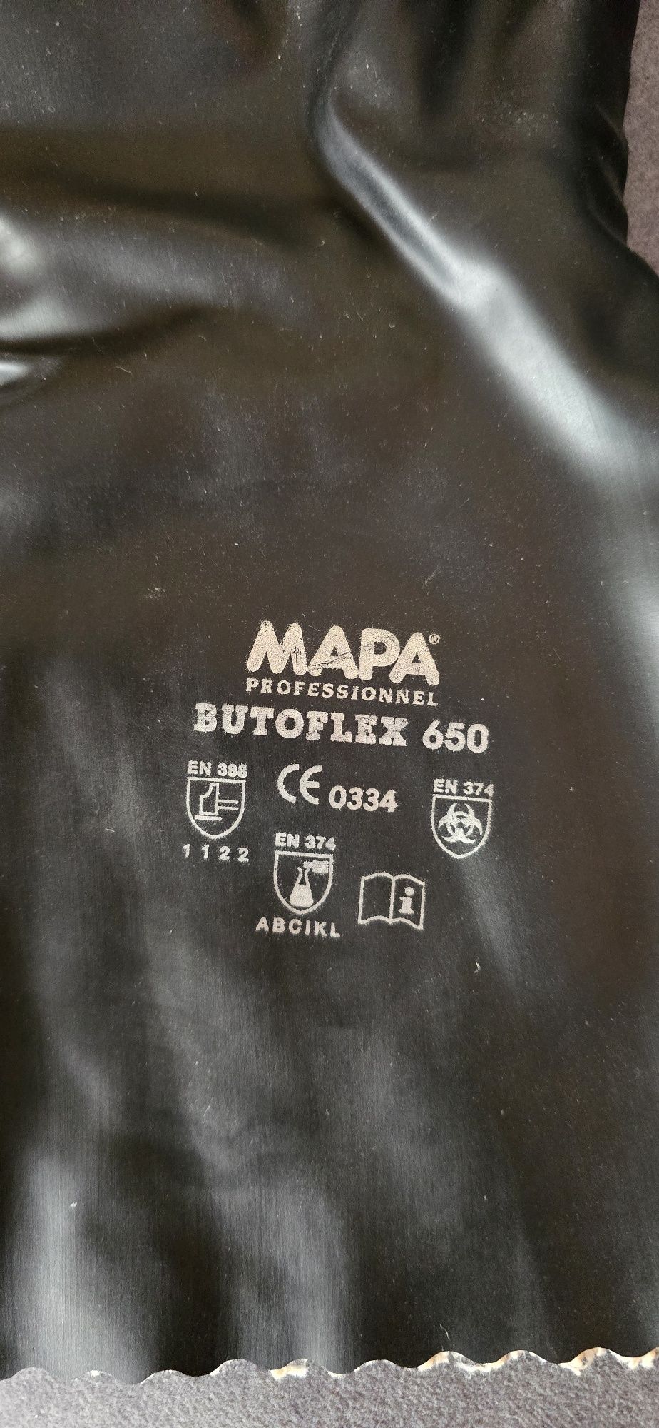Rękawice chemiczne Mapa Professional Butoflex 650 czarne