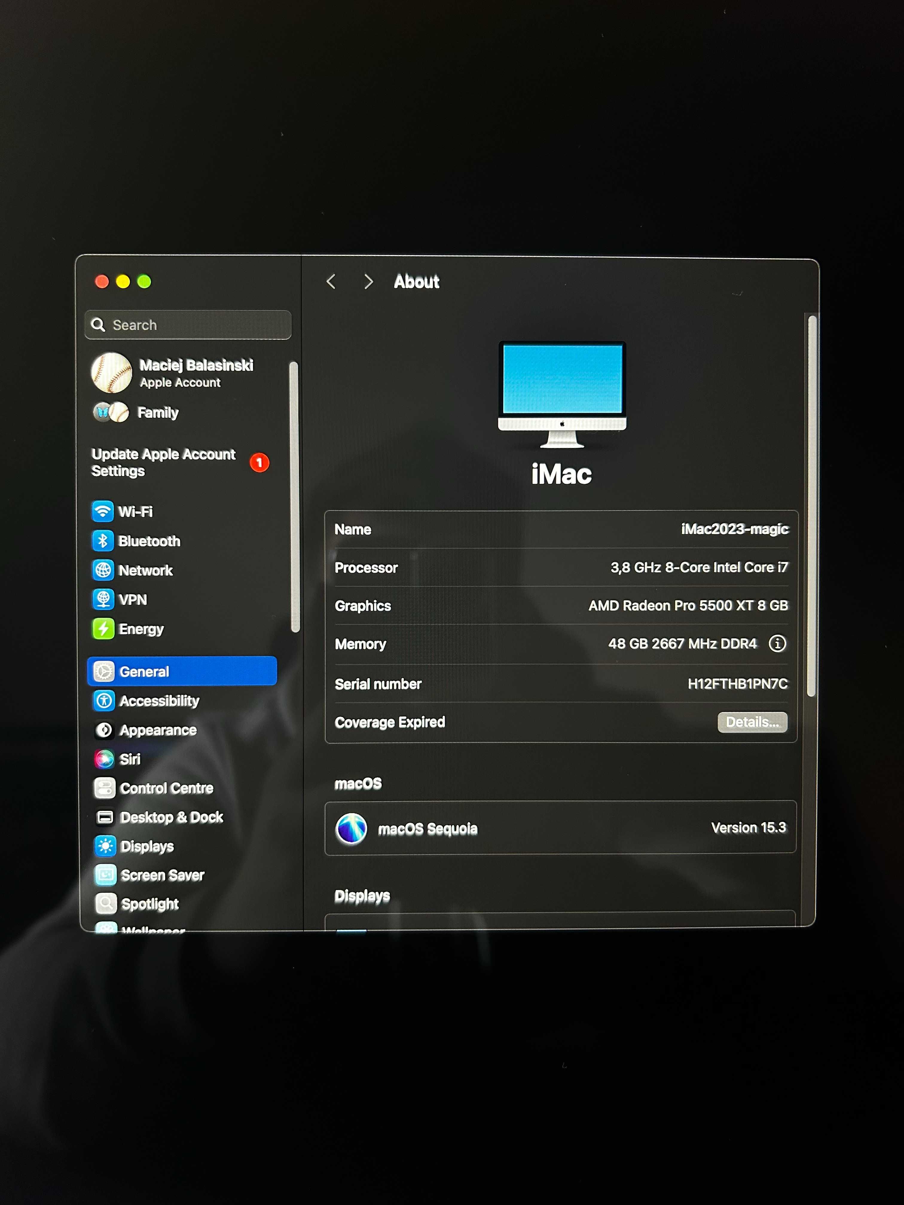 Apple 2020 iMac 27 Retina 5K, i7 3,8GHz, RadeonPro 5500XT 8GB, 1TB