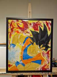 Pintura original Única em acrílico de SonGoku do Dragon Ball