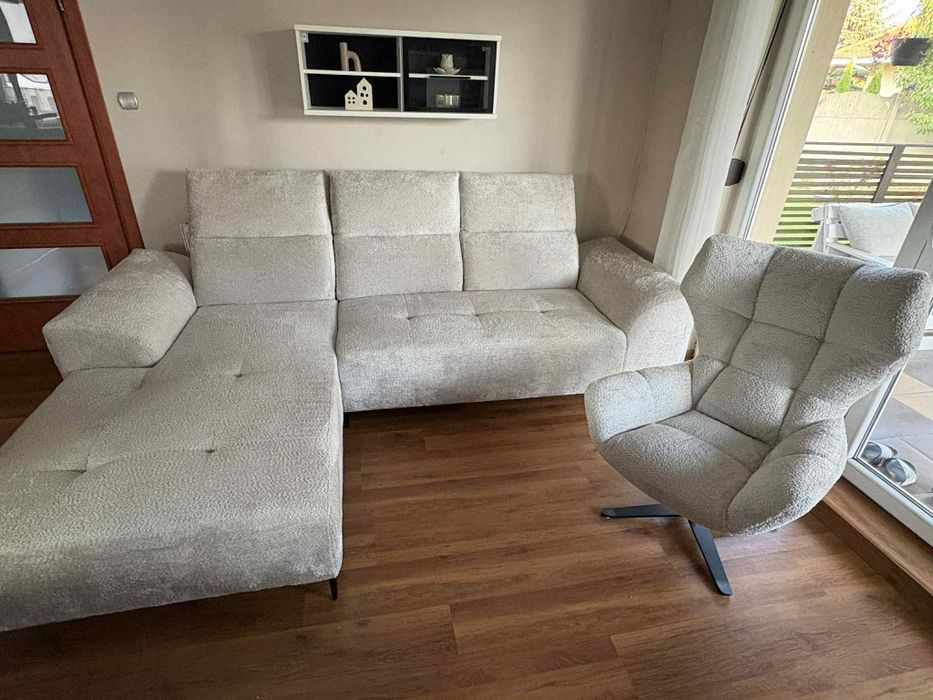 NOWY, PIĘKNY NAROŻNIK elektryczny plus fotel do salonu