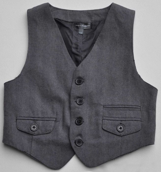 128 KAPPAHL wizytowa elegancka szara kamizelka r 104