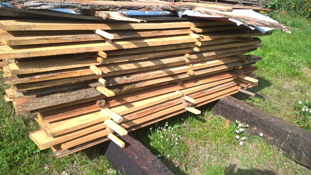 DESKI DĄB 32mm sezonowane mix obrzynane