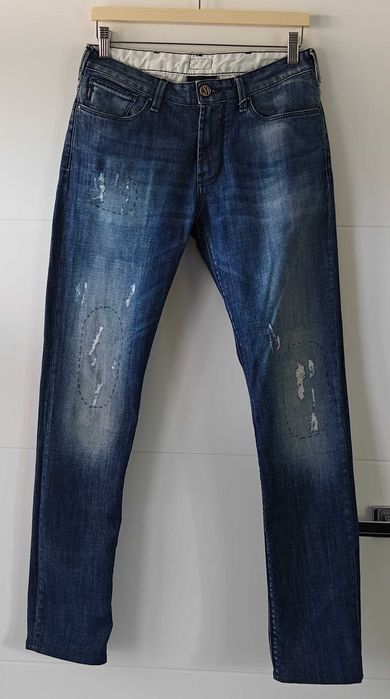 Armani Jeans dżinsy  łaty przetarcia 30