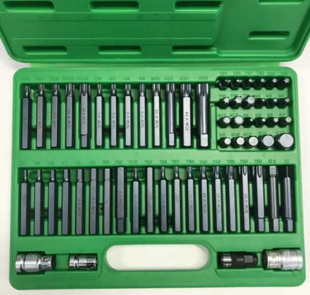 Набір біт 10мм/14мм 60шт 1/2"-3/8" TORX, HEX, SPLINE, RIBE, SQ TOPTUL