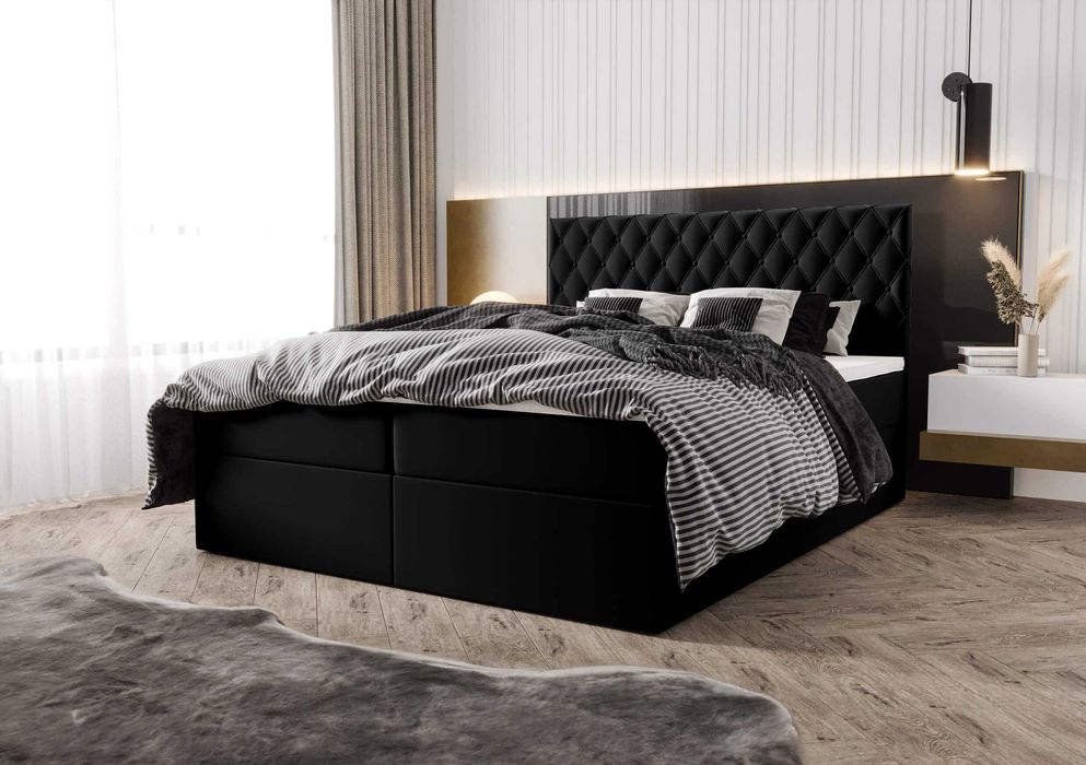 Łóżko Łoże Sypialniane Kontynentalne Chesterfield Royal 160x200 Topper