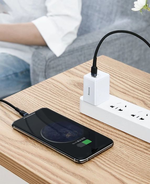 Baseus Cafule wytrzymały kabel USB Typ C PD / Lightning 18W QC 3.0 1m