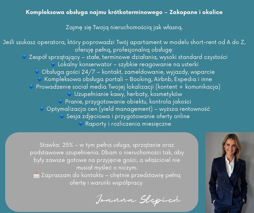 Kompleksowa opieka najmu krótkoterminowego