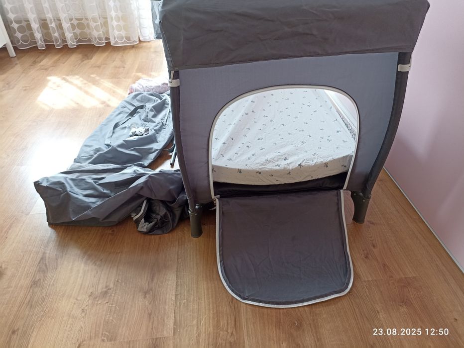 Łóżeczko Lionelo Sven Plus Grey Scandi +materac Ikea i 2 prześcieradła