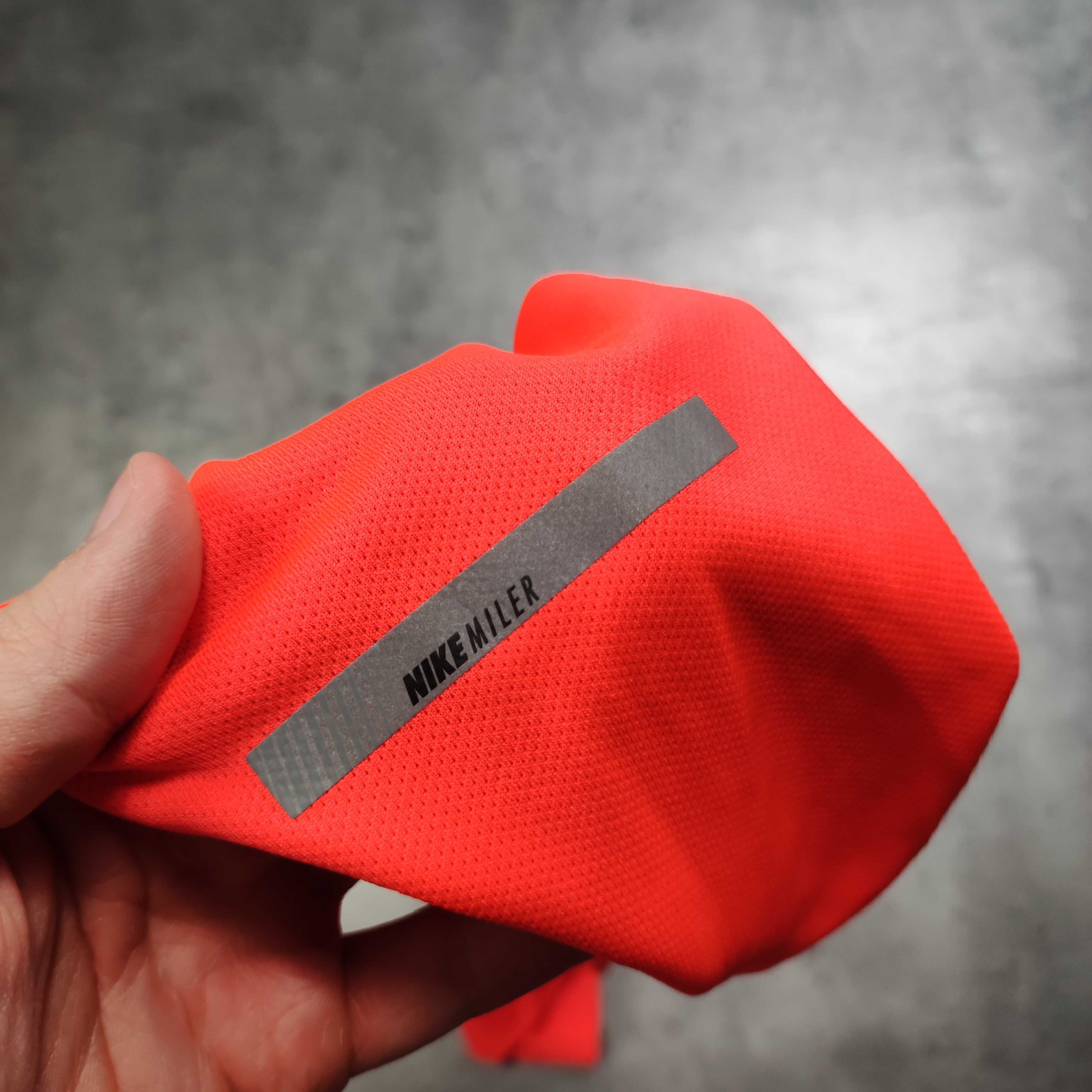 MĘSKA Koszulka Długi Rękaw Neon Pomarańczowa Nike Sport Running Bieg
