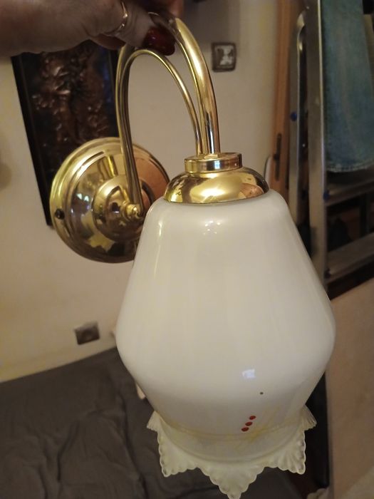 Kinkiet metalowy plus dwa klosze