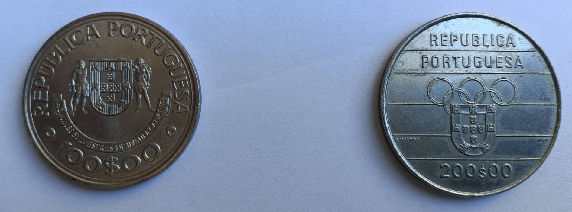 Moedas de Portugal. Escudo. Comemorativas de 100$00 e 200$00.