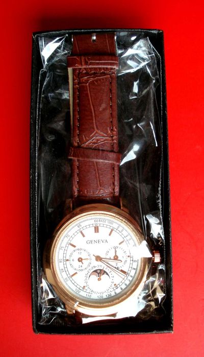 Zegarek - Geneve - Biznesowy Chronograf  Męski