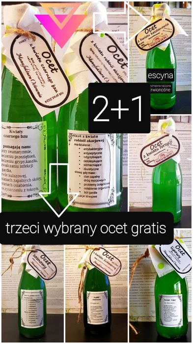 Zestaw ziołowych octów 2+1 gratis/330ml TOTALNE OCTY