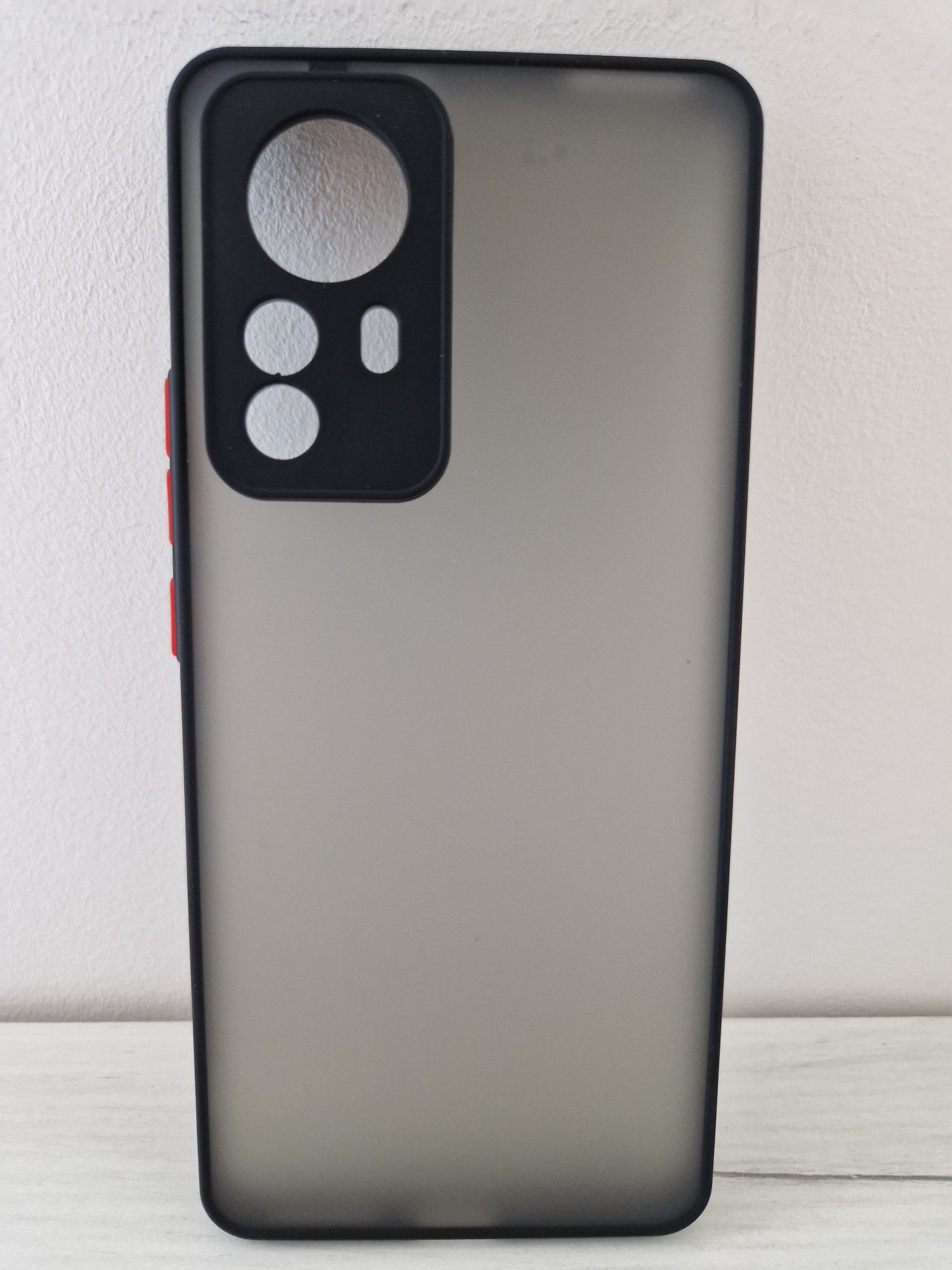 Vennus Color Button Bumper do Xiaomi 12 Pro Czarny + szkło ceramiczne