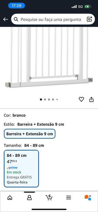 Barreira de segurança 84-89cm extensão 9cm