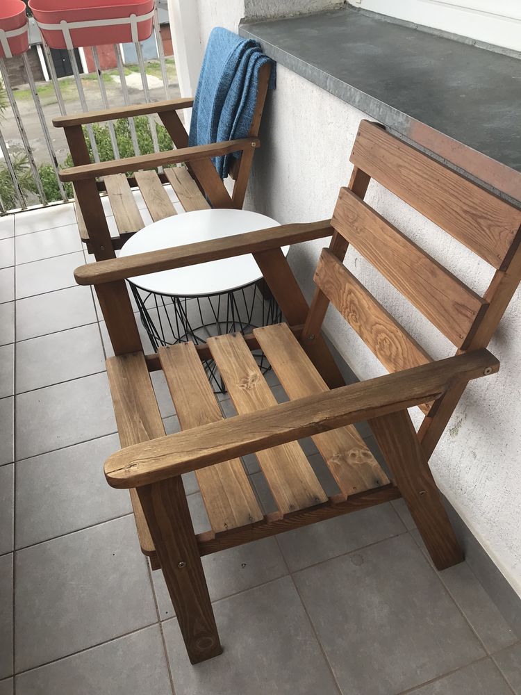 Krzesła taras ogród drewniane olejowane