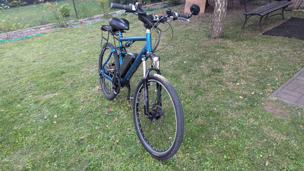 Rower elektryczny w pełni amortyzowany,stan idealny