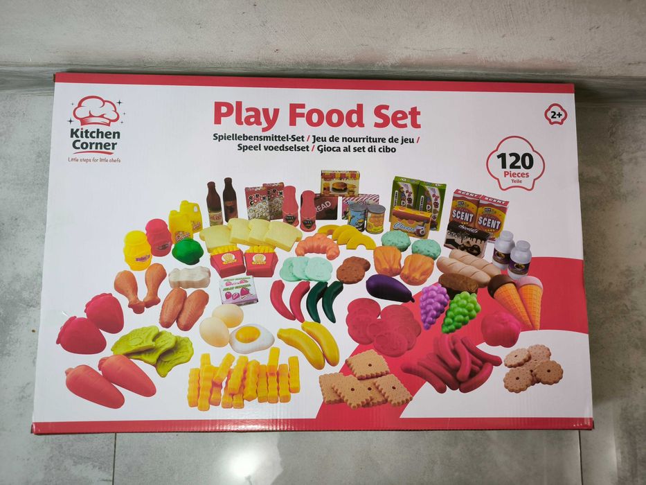 Zestaw 120 elementów spożywczych do zabawy