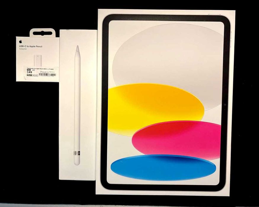Apple iPad 10.9 2022 Wi-Fi 64GB Silver +Apple Pencil 1st+Adapter USB-C