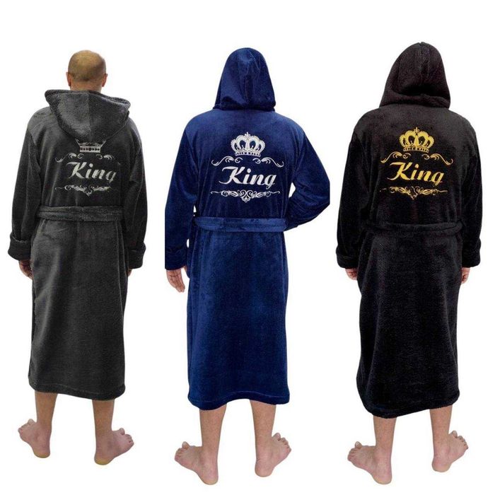 Халат чоловічий махровий з вишивкою