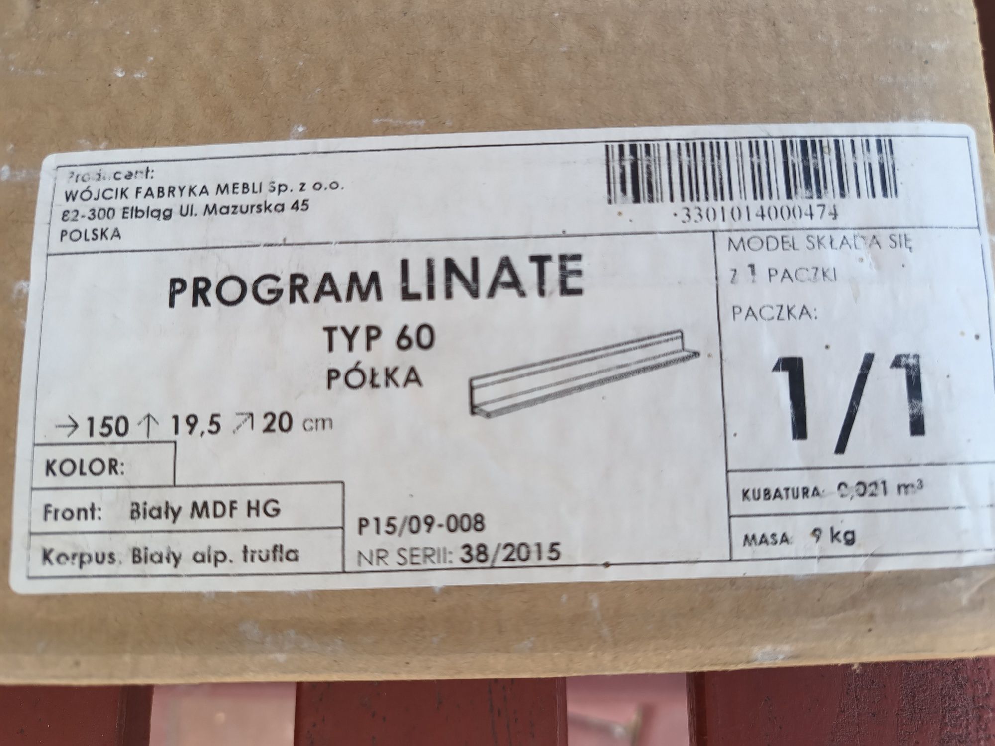 Półka LINATE, meble Wójcik, typ 60, nowa